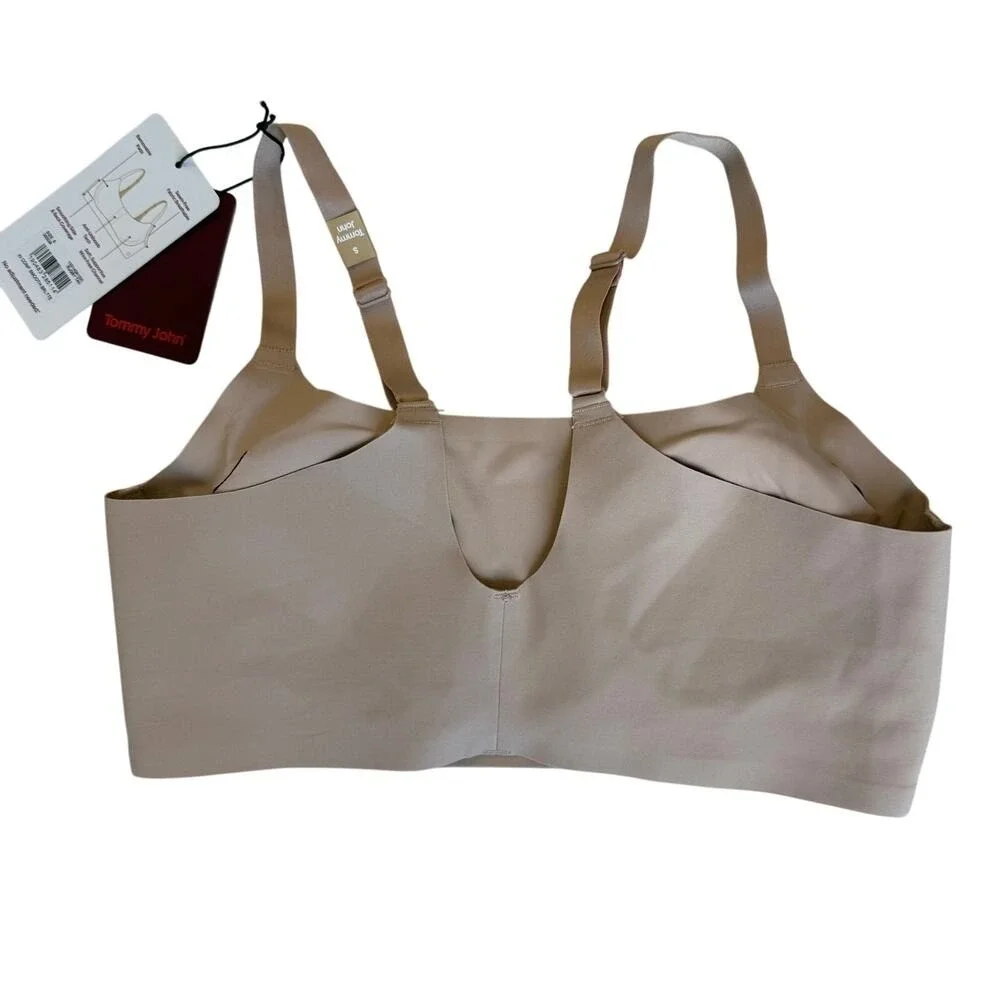 Beige Womens Comfort Smooth Bralette Small Pullover Removable‎ Pads Tan Wireless
